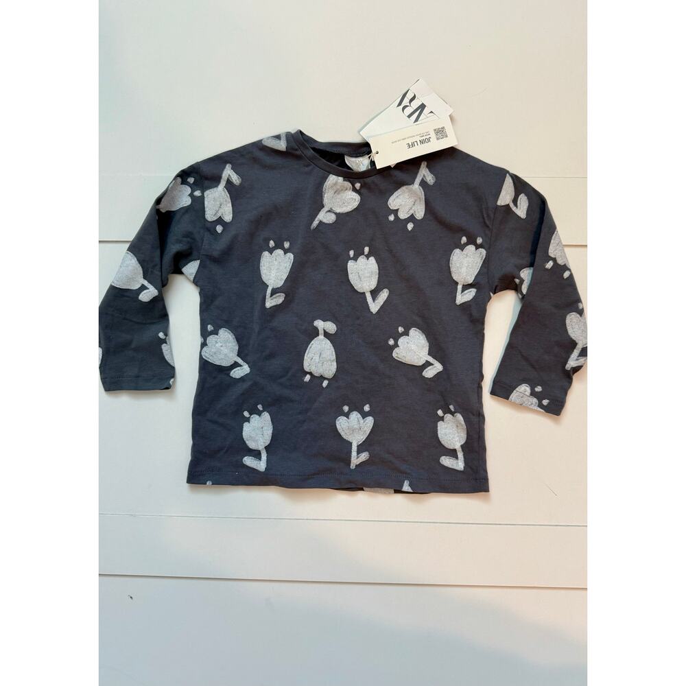 Zara Gray Tulip Shirt with Tags - Size 3-4